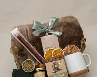 Post Surgery Recovery Gift for Men | Get Well Soon Care Package | Comfort Box with Mug, Socks, Tea & Snacks | After Surgery Gift Basket