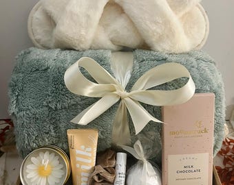 Sending Healing Vibes Gift Box for Women, Gift Basket with Blanket, Tea, Candle, Get Well Gift for Her, Thinking of You Gift