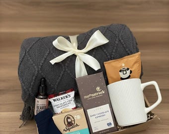Panier cadeau Get Well Soon pour lui, envoi d'un colis de soins, cadeaux réconfortants pour les patients atteints de cancer, cadeaux de deuil, cadeau de soins personnels avec couverture