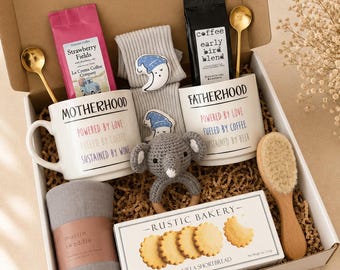 Presentkorg för nyblivna föräldrar | Babyshower-present till mamma och pappa | Välkomstpaket för babyvård