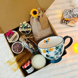 Sending You Sunshine Hygge Gift Box, Thinking of You Care Package, Best Friend Gift Box, long distance friendship, tea self care for her