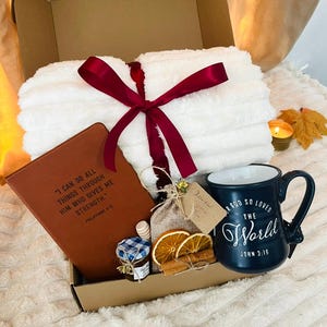Christian Care Package | Bible Verse Gift Box | Encouragement Gift for Her | Faith-Based Self-Care Box | Comfort Gift Set