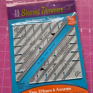 Clearly Perfect Slotted Trimmers by New Leaf Stitches- Quilting Tool for Fabric
