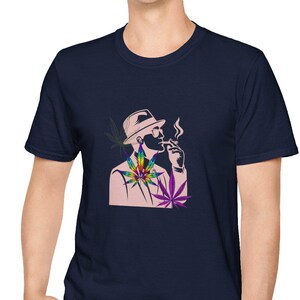 Retro Smoking Weed T-Shirt, Colorful Cannabis Leaf Graphic, Unisex Marijuana Tee, Stoner Birthday Gift, Ganja Apparel, Dobbie Shirt, Pot Tee
