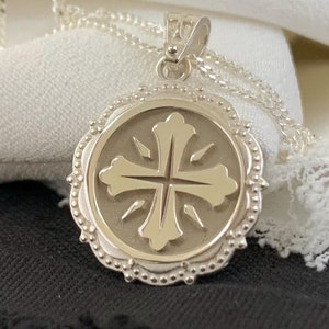 Silver Locket Religious Necklace, Cross for Women and Man