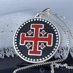 Handmade Sterling Silver Jerusalem Cross Necklace: Religious Jewelry