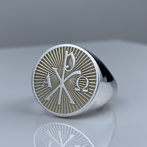 Cheo Rio Cross Ring, 925 Sterling Silver and Solid Gold Handmade Religious Jewelry