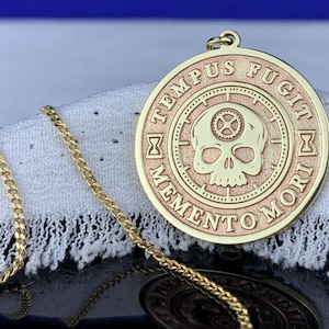 Memento Mori Skull Pendant Necklace: Sterling Silver Carpe Diem Jewelry