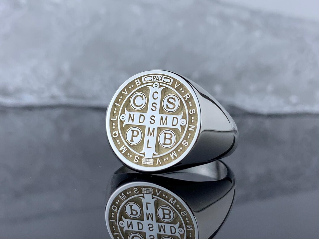 Handmade Saint Benedict Ring: Sterling Silver Spiritual Protection ...