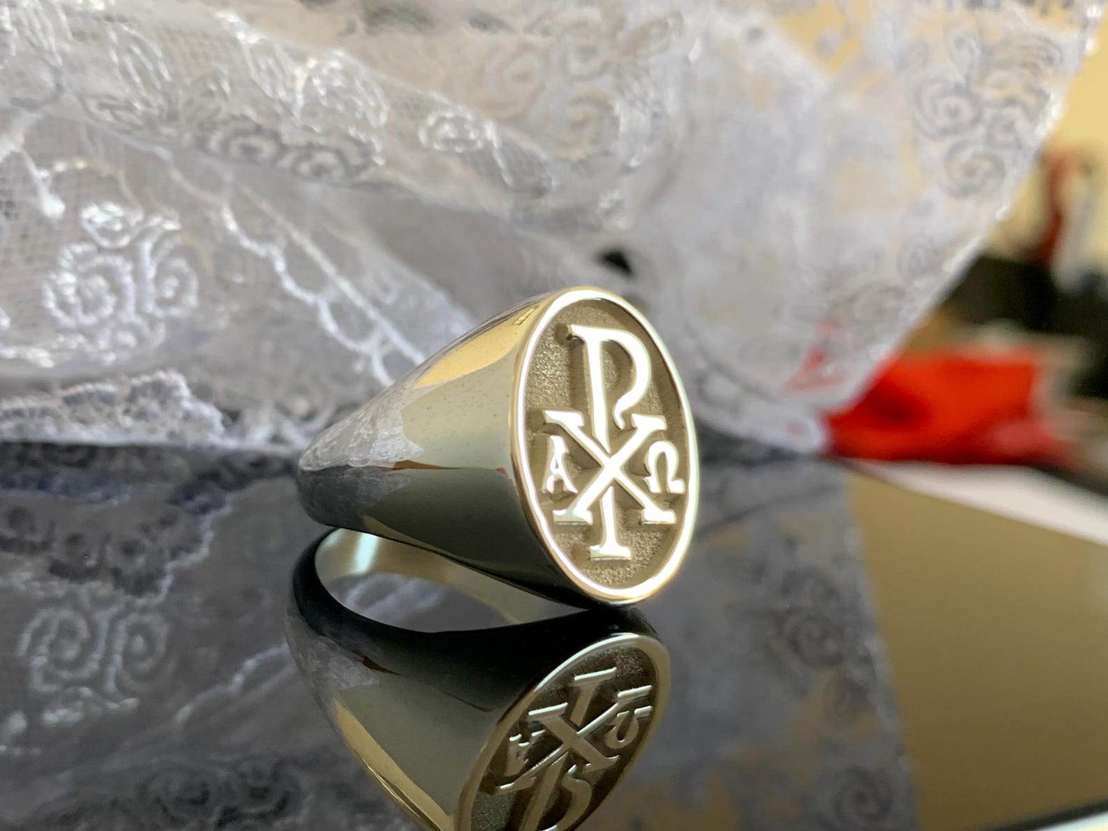 Chi Rho ΧΡ Alpha Cross Chrismon Jesus Sacred Labarum 925K Sterling ...