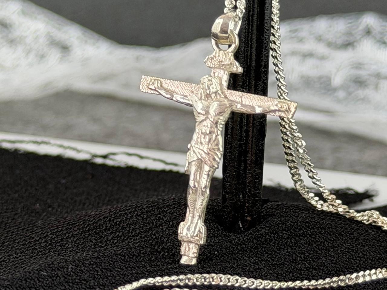925 Sterling Silver Jesus Cross Crucifix Necklace - Etsy