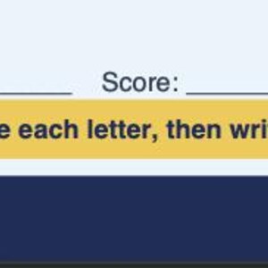 May include: A worksheet header featuring the text Name, Date, and Score with blank lines for input. A yellow horizontal banner contains the black text: Remi says: Trace each letter, then write it yourself! The footer displays Bonjour Remi and learnfrenchwithRemi.com.