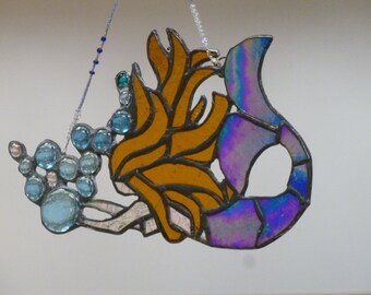 green Stained Glass Merman Logan