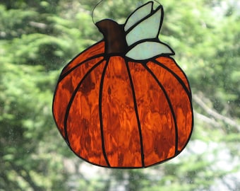 Brilliant Orange Pumpkin Suncatcher