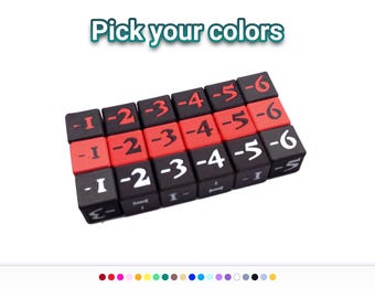 Mini Negative Dice (Set of 8) - Small 12mm Dice that are great for One Piece, Lorcana, MTG, Pokemon, Gundam, Union Arena, YuGiOh and more!