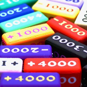 Attack Increase/Decrease Markers (Set of 6) - Used for One Piece, Yugioh, Dragonball, Gundam, Digimon, Union Arena, table top games and more image 2