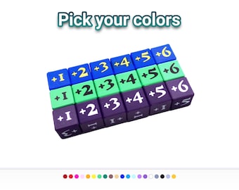 Mini Positive Dice (Set of 8) - Small 12mm Dice that are great for One Piece, Lorcana, MTG, Pokemon, Gundam, Union Arena, YuGiOh and more!