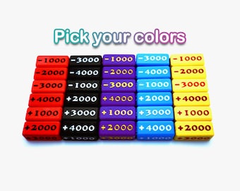 Attack Increase/Decrease Markers (Set of 6) - Used for One Piece, Yugioh, Dragonball, Gundam, Digimon, Union Arena, table top games and more