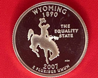 2007-S  Washington Quarter Wyoming State Proof 90% Silver ONE HAS TONING