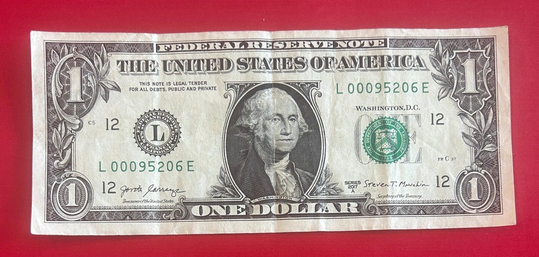 Code For Dollar Note 2017-A 1 One Dollar Zip Code Note Stockton, CA. 00095206 - Etsy