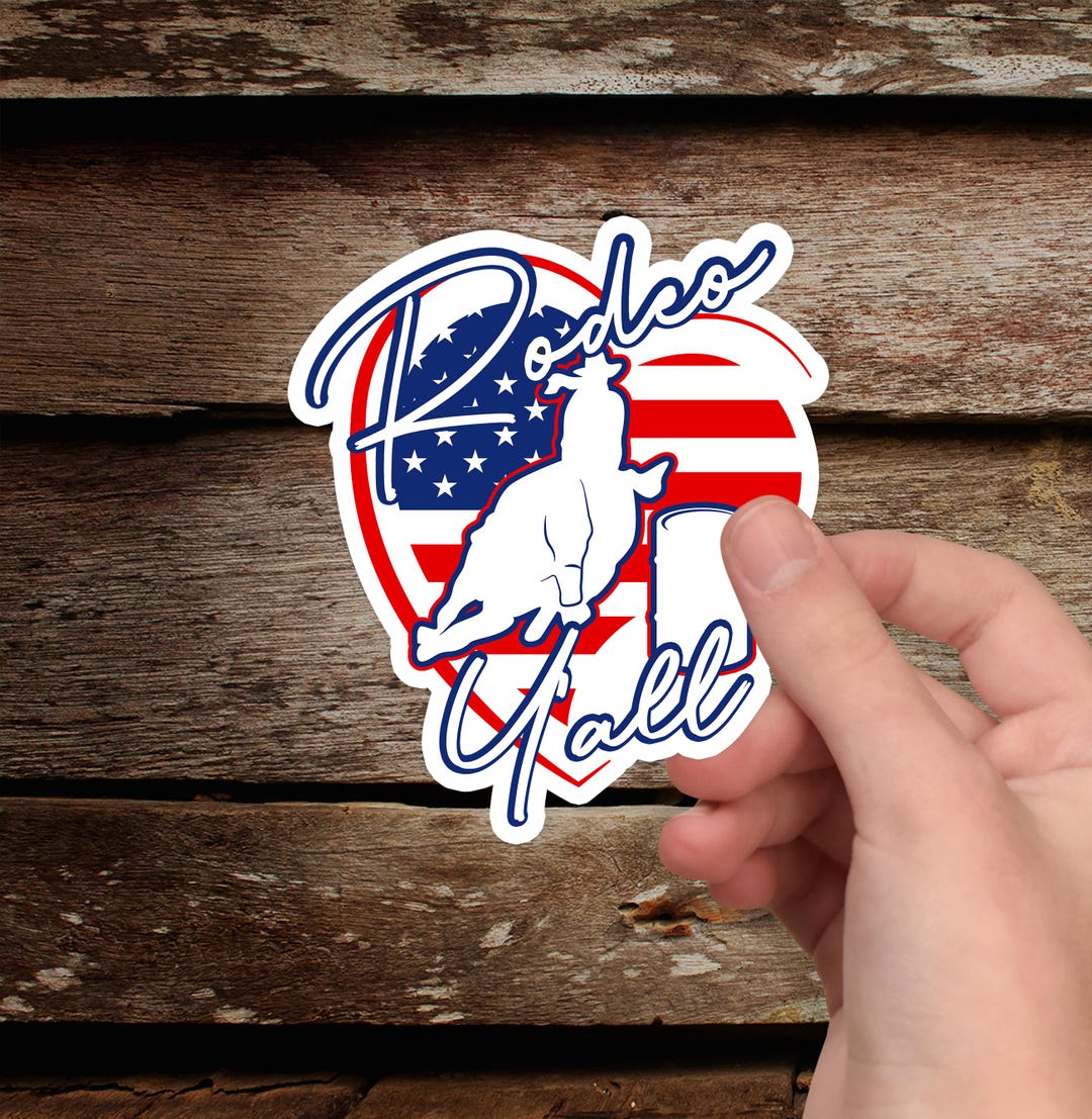 American Rodeo Stickers Barrel Racer Rodeo Patriotic Die-cut Vinyl Sticker - Etsy