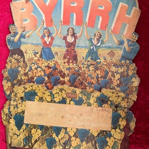 Vintage Byrrh Wine Aperitif advertising card, French. Very rare.