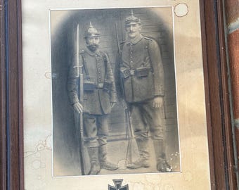 WWI German Soldiers Portrait: 1914 Pencil & Charcoal Drawing