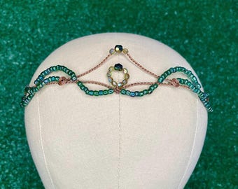 Wire Wrapped Adjustable Fantasy Tiara - “Flora”