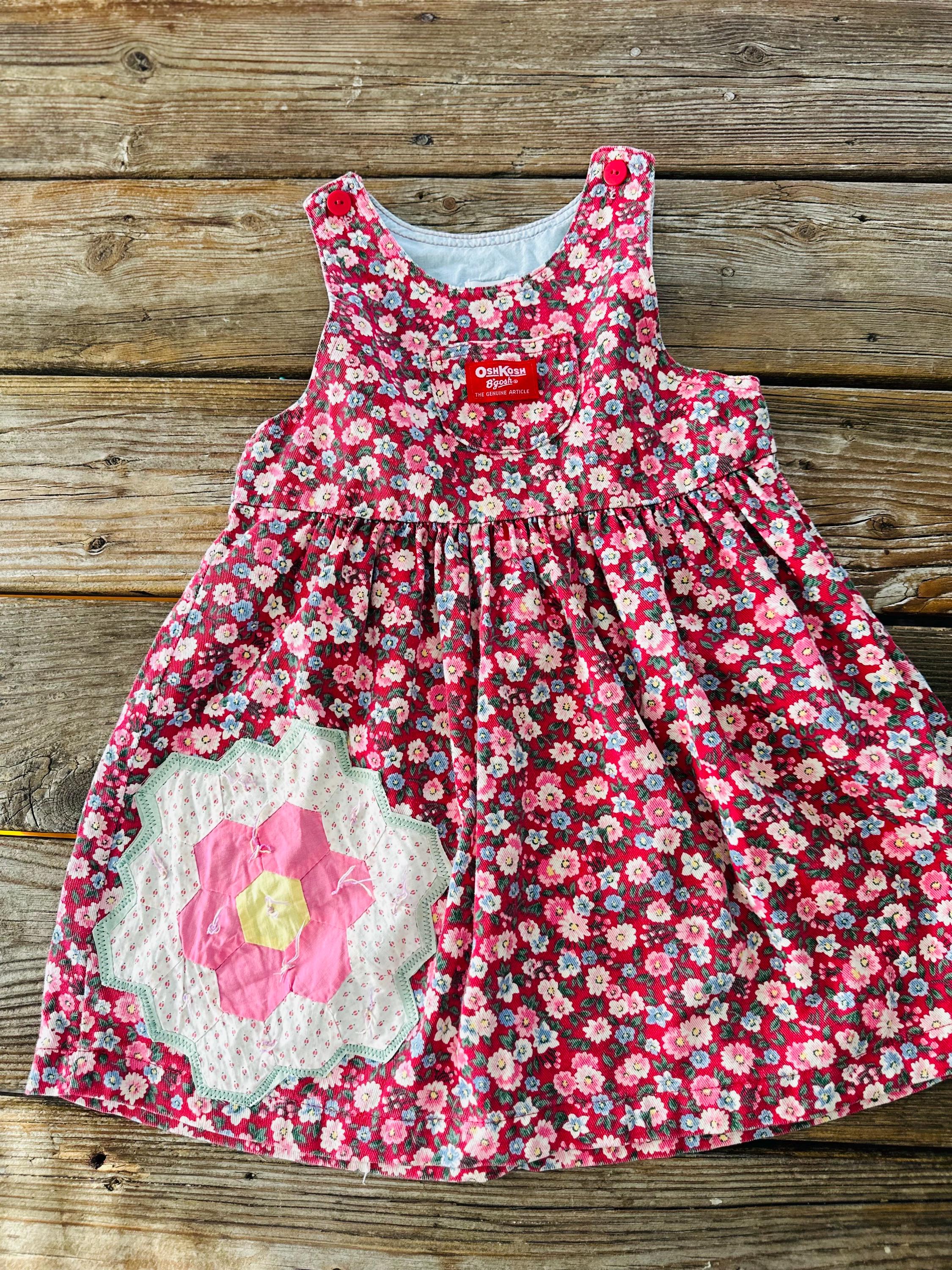 girls pink and green floral corduroy dress fall winter Baby Girl - Etsy SIlk V Dress