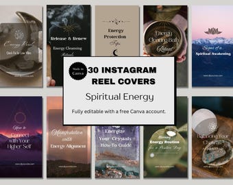 Spiritual Energy Instagram Reel Covers, Canva Templates (Digital Download)