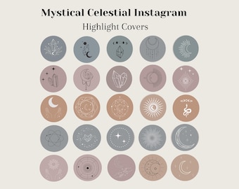 Celestial Instagram Highlight Covers, Mystical Story Icons (Instant Download)