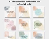 Printable Affirmation Card Decks, Daily Positive Affirmation Flashcards PDF, Motivational Quotes, Self-Care Mindset Cards, Instant Download