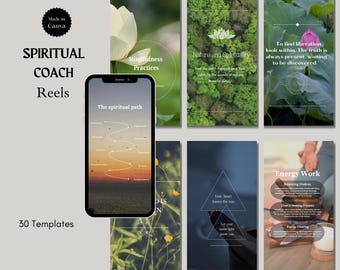 Reels sin rostro para Instagram para coaches espirituales, plantilla editable de Canva, videos para redes sociales, coach de vida, coach de meditación, TikTok