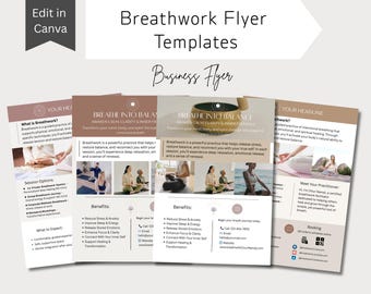 Breathwork Flyer Template: Modern Wellness Design (Canva Editable, Digital Download)