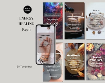 Reels de Instagram de sanador energético, plantillas de Canva de entrenador espiritual (descarga digital)