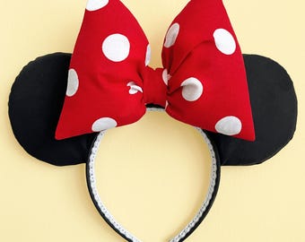 Polka Dot Mickey Ears Headband Minnie Mouse Red Polka Dot  display picture 1