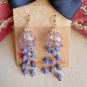 Wisteria Earrings, Flower Earrings, Floral jewellery, Cottage core gifts, Fairy accessories