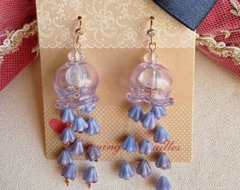 Wisteria Earrings, Flower Earrings, Floral jewellery, Cottage core gifts, Fairy accessories