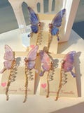 Iridescent Resin Butterfly Wing Earrings – Lightweight Fairycore Dangles