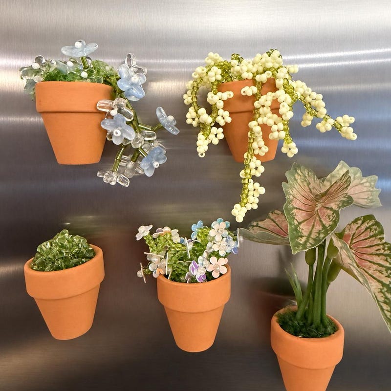 Mini Planter Pot Magnets - Etsy