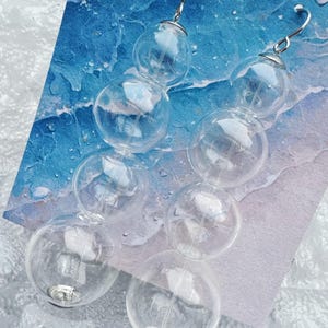 Glass Bubble Earrings, Fairy Earrings, Blown Glass Earrings,Handmade Minimalist Bubble Earrings, Glass Balls