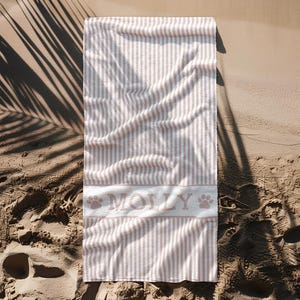 Custom Pet Beach Towel, Personalized Dog Towel for Pet Lovers, Custom Name Pool Towel,  Pet Lover Gift, Dog Lover Custom Pet Accessories