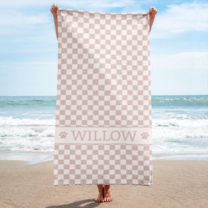 Personalized Towel for Dog and Pet Lovers, Custom Name Pool Towel, Custom Pet Beach Towel, Pet Lover Gift, Dog Lover Custom Pet Accessories