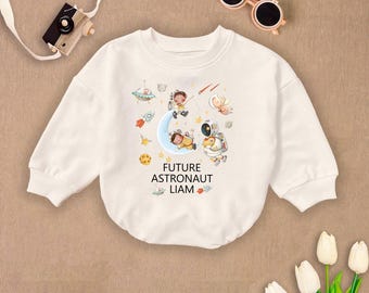 Personalized Future Astronaut Baby Romper, Newborn Outfit