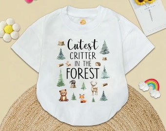 Woodland Animals Baby Romper, Forest Critter Bodysuit, Shower Gift
