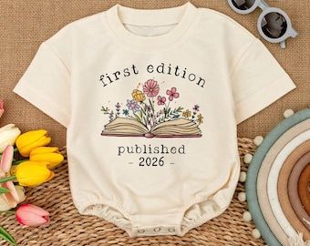 First Edition Baby Bodysuit, Librarian Baby Gift