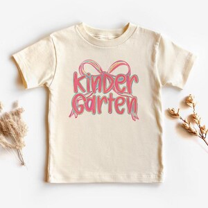 Girls Back To School Shirt, Kindergarten Shirt, Coquette Bow Shirt, Trendy Back To School Shirt For Girls, First Grade