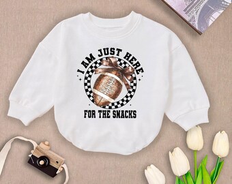 Jag är bara här för snacks Baby Romper: Speldagsoutfit