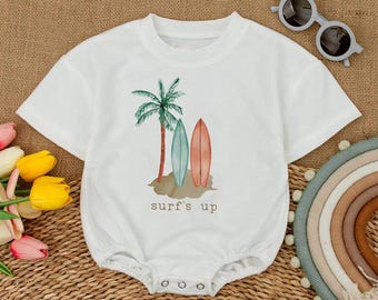 Surf's Up Baby Romper: Ocean Bodysuit, Newborn Gift