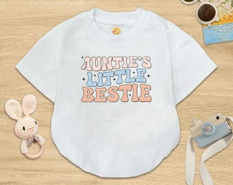 Auntie's Little Bestie Baby Romper: Retro Baby Outfit